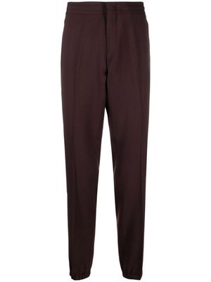 Zegna tapered-leg cotton trousers - Purple