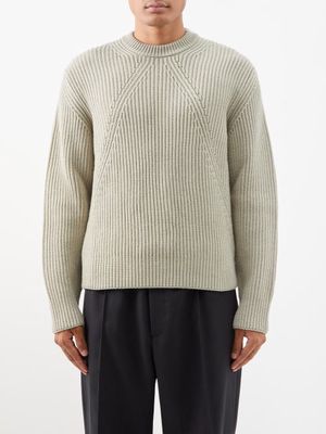 Zegna - Techmerino Ribbed Wool Sweater - Mens - Beige