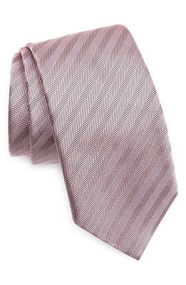 ZEGNA TIES Brera Chevron Silk Tie in Pink