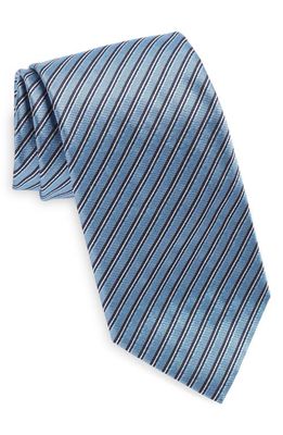 ZEGNA TIES Brera Ivy Stripe Silk Tie in Blue