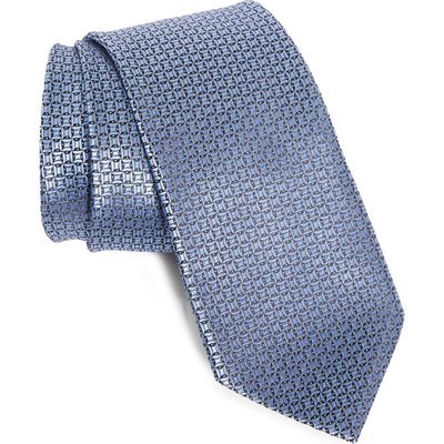 ZEGNA TIES Cento Fili Blue Silk Jacquard Tie in Light Blue 