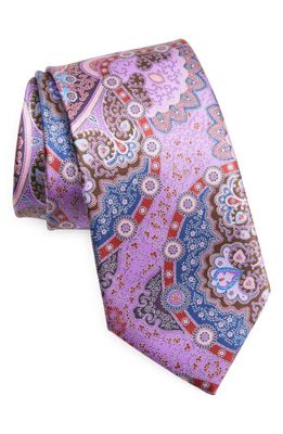 ZEGNA TIES Fancy Special Project USA Floral Silk Tie in Magenta