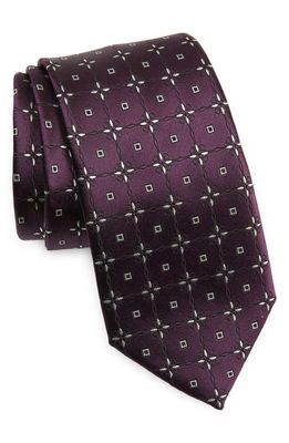 ZEGNA TIES Fili Geo Silk Tie in Purple