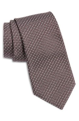 ZEGNA TIES Floral Dot Mulberry Silk Jacquard Tie in Mulberry/Pink