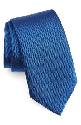 ZEGNA TIES Micro Chevron Silk Tie in Mediterranean Blue