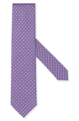 ZEGNA TIES Quadri Colorati Geo Silk Tie in Purple