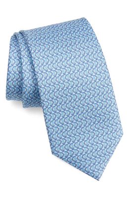 ZEGNA TIES Quadri Colorati Globe Silk Tie in Blue