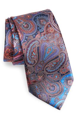 ZEGNA TIES Red Fancy Special Project USA Paisley Silk Tie in Orange/Red Multi
