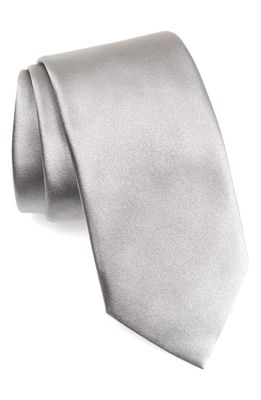 ZEGNA TIES Silk Satin Tie in Grey