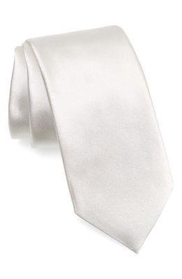 ZEGNA TIES Silk Satin Tie in White