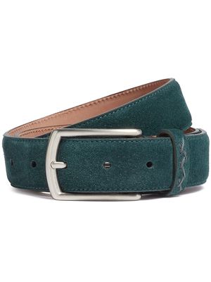 Zegna tonal-stitch detail belt - Green