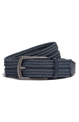 ZEGNA Triple Stitch Buckle Braided Belt in Blue