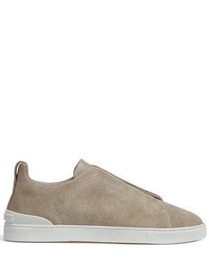 Zegna Triple Stitch canvas sneakers - Brown