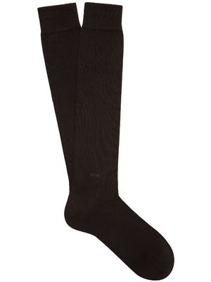 Zegna Triple Stitch cotton-blend socks - Brown