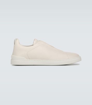 Zegna Triple Stitch leather sneakers with concealed laces