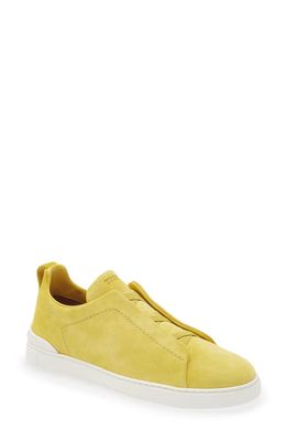 ZEGNA Triple Stitch Low Top Sneaker in Yellow