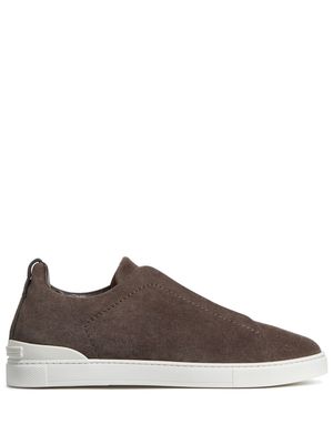 Zegna Triple Stitch suede trainers - Brown