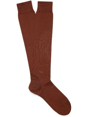 Zegna Triple-X jacquard mid-calf socks - Red