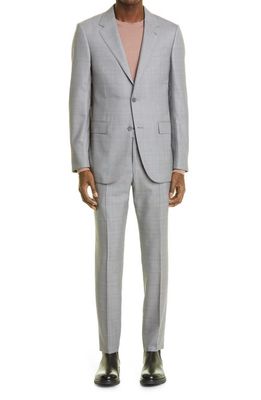 ZEGNA Trofeo Prince of Wales Classic Fit Wool Suit in Silver