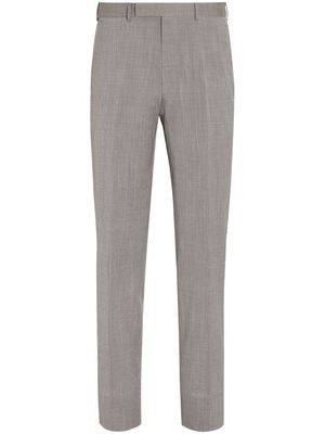 Zegna Trofeo wool-silk seersucker trousers - Neutrals