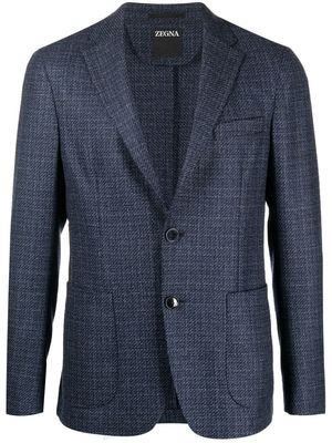 Zegna tweed tailored jacket - Blue