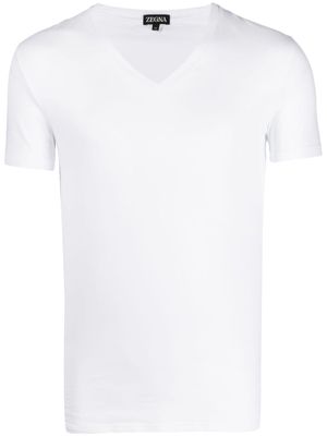 Zegna V-neck stretch-cotton T-shirt - White