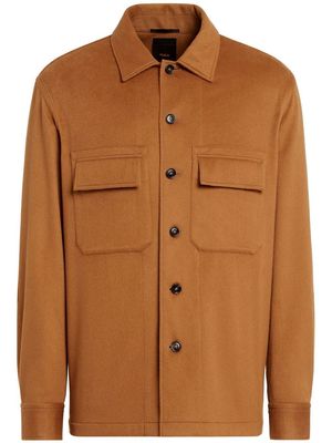 Zegna vicuña-wool long-sleeves shirt - Brown
