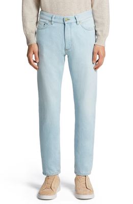 ZEGNA Vintage Wash Denim Slim Fit Jeans in Bleach
