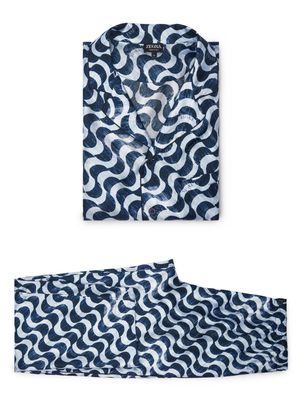Zegna wave-print silk pajamas - Blue