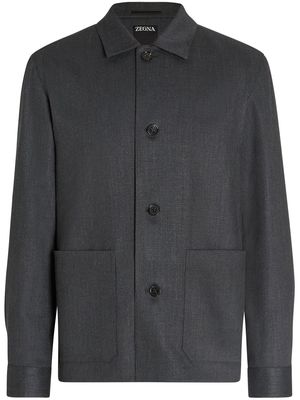 Zegna wool-blend shirt jacket - Black