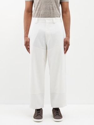 Zegna - Wool Workwear Trousers - Mens - White