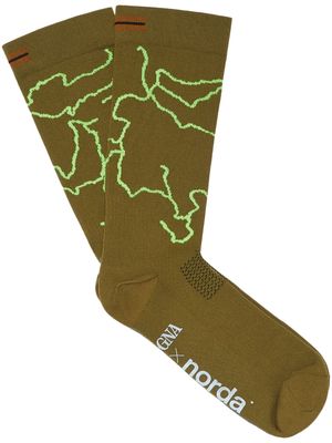 Zegna x norda™ graphic-print mid-calf socks - Brown