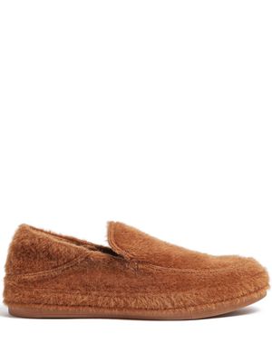 Zegna x The Elder Statesman alpaca wool-blend slippers - Brown