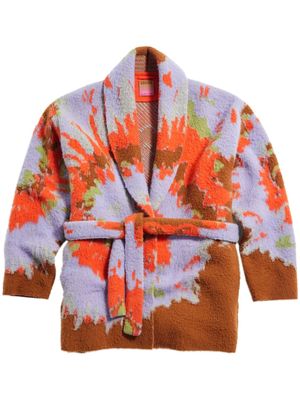 Zegna x The Elder Statesman intarsia cashmere-wool robe - Purple
