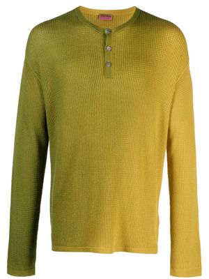 Zegna x The Elder Statesman ombré waffle-knit jumper - Yellow