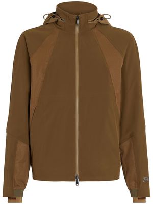 Zegna zip-fastening wool jacket - Brown