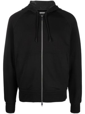 Zegna zip-up long-sleeve hoodie - Black