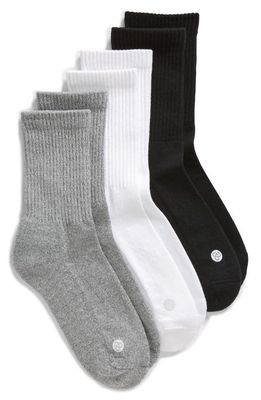 Zella 3-Pack Crew Socks in White Multi 