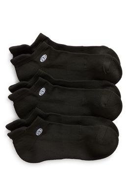 zella 3-Pack Tab Ankle Socks in Black