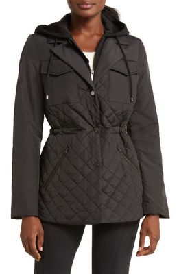 zella Active Quilted Hooded Jacket in Black