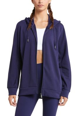 zella Amazing Fleece Full Zip Hoodie in Navy Evening