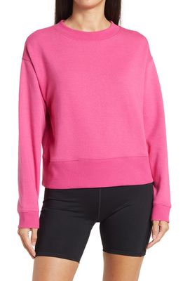 zella Amazing Lite Crewneck Sweatshirt in Pink Raspberry