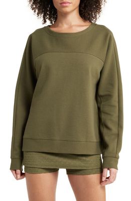 zella Anya Ottoman Knit Pullover in Olive Night