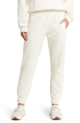 zella Anya Slim Fit Ottoman Rib Joggers in Ivory Egret