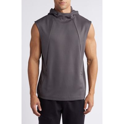 Zella Arch Sleeveless Hoodie in Grey Forged 