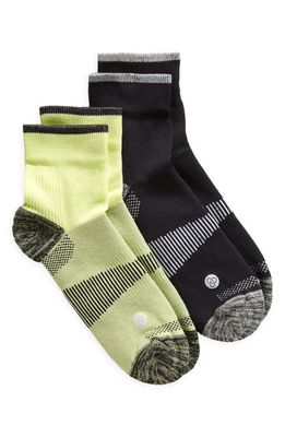 zella Assorted 2-Pack Performance Crew Socks in Black