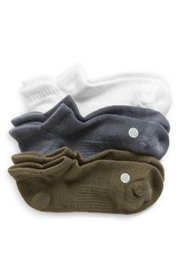 zella Assorted 3-Pack Tab Ankle Socks in Olive Night