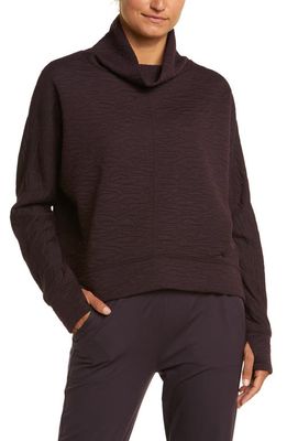 zella Carey Quilted Funnel Neck Pullover in Purple Nebula
