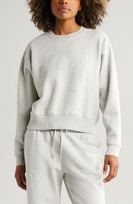 zella Cloud Fleece Sweatshirt in Grey Light Heather