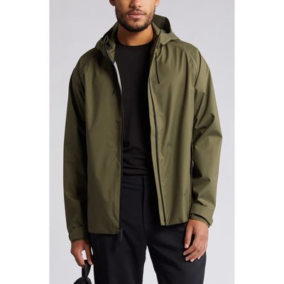 Zella Commuter Waterproof Hooded Jacket in Olive Night